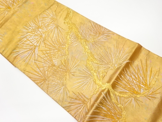 JAPANESE KIMONO / VINTAGE FUKURO OBI / WOVEN YOUNG PINE